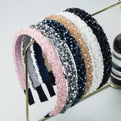 China MEROYAL Fashion Crystal Headband Girl Simple Hairband Wholesale Rhinestone Hair Accessories for sale