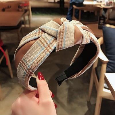 China MEROYAL Fashion PU Fabric Headband Wholesale Fashion Knotted Headband For Women for sale