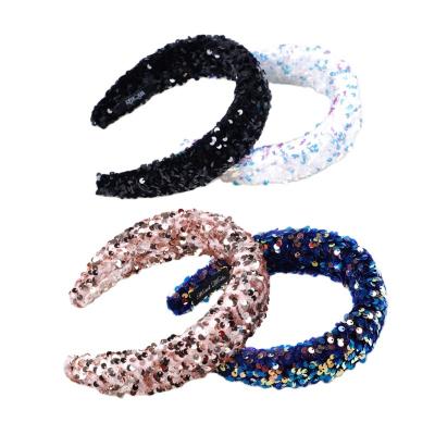 China Fashion Trendy Korean Women's Sequins Shining Exquisite Hair Accessories Hair Bands for sale