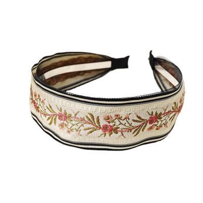 China Retro Fashion Women's High Fashion Hand Embroidery Daily Women's Hair Accessories Headband for sale