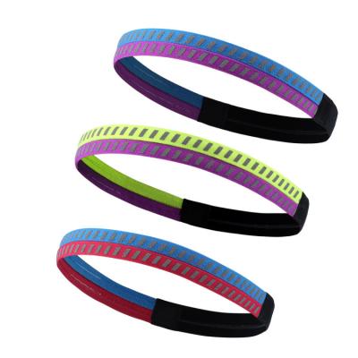 China New Fashion Women's Sports Hair Band Soft Non-slip Cloth Silicone Band Sweat Guide Band Sports Yoga Running Football Headband for sale