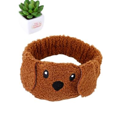 China Creative Cute Fashion Dog Plush Rubber Band Makeup Headband Headdress for sale