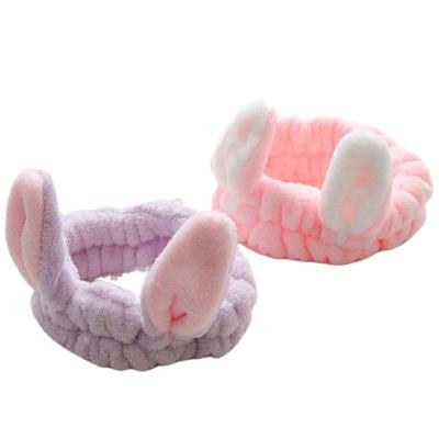 China Decorate Factory Supply Rabbit Ear Headband Hair Band For Face Washing Cute Wide Side Headband for sale