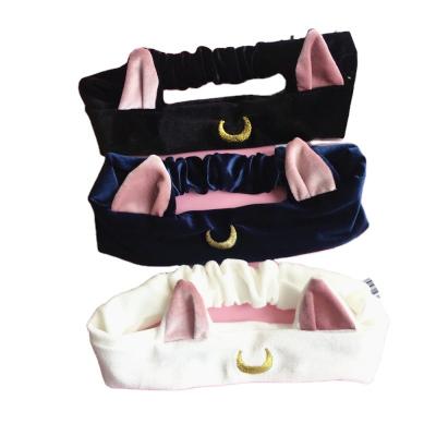 China Decorate New Hot Sales Headband Cute Cartoon Hair Band Cat Ear Wash Face Head Band Spa Headband For Women for sale