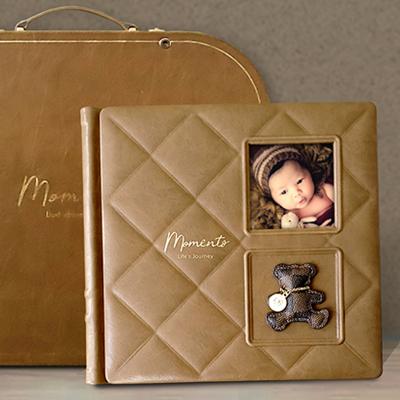 China Leather Photo Album Most Popular Window Luxury Baby Cover Photo Book Style Fashion Leather Photo Album for sale