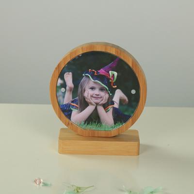 China Good Quality Envrioment Friendly Photo Open Mini Baby Photo Frames Acrylic Bamboo Magnet Picture Frame for sale