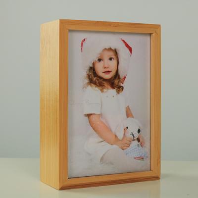 China Envrioment Friendly New Designed Wooden Photo Frame Opens Music Box Speaker Acrylic Bamboo Photo Frame for sale