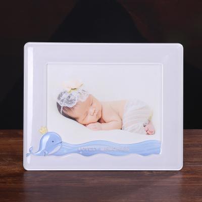 China Hot Selling Transparent Alloy Kids Room Eco-friendly Decorating Frame Baby 6x4 Light Blue Picture Frame for sale