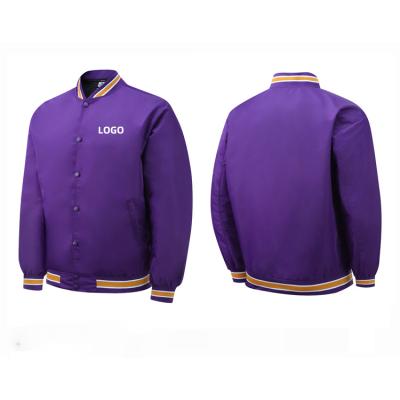 China Customized Comfort Sublimation College Man Practice Baseball Jacket Uniform Waterproof Purple Sports Jacket With Pants for sale