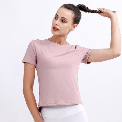 China 2021 Summer New Arrivals Breathable Stretch Yoga Women Active T-shirt Gym Yoga Wear for sale