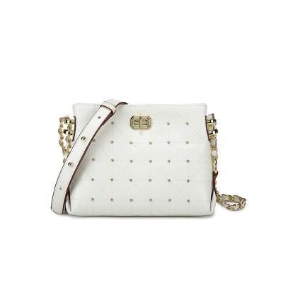 China 19cm 6cm Chain Strap Bags Cowhide Diamond Shoulder Bag for sale