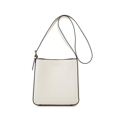 China White Thin Strap Crossbody Bag 22cm 14cm Polyester Lining for sale