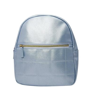 China ODM Ladies Waterproof Rucksack 26cm 34cm Light Blue Leather Backpack for sale