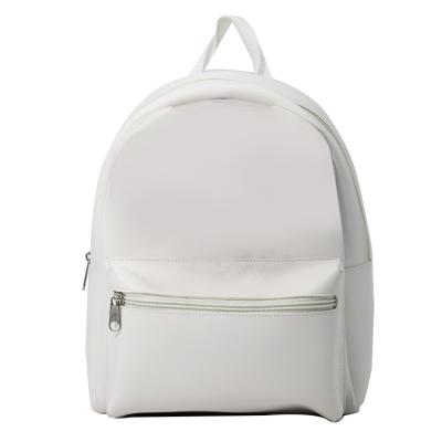 China 25cm 31cm Womens Waterproof Backpack PU White Backpack With Gold Zipper for sale