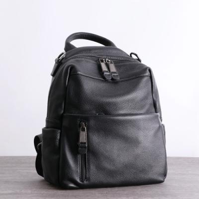 Chine Sac à dos en cuir mou 32cm noir imperméable des sacs à dos 27cm des femmes de BSCI à vendre