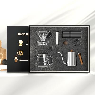 China French Stocked Press and Hand Coffee Grinder Set Household Mocha Coffee Machine Coffee Pot Percolator Tool 350ml for sale