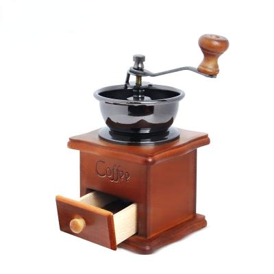 China Retro Hotel Single Shot Manual Antique Coffee Grinder Blade Flat Conical Burr Coffee Grinder for sale