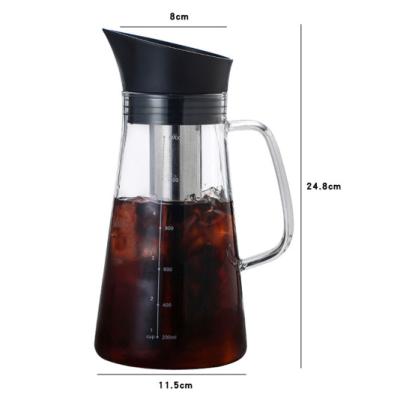 China Amazon Stovetop Sustainable Top Selling Turkish Coffee Glass Teapot Pour Over Coffee Pot Filter Coffee Kettle for sale