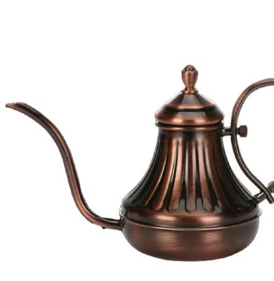 China Viable Arab Brass Kettle Turkey Retro Pour Over Coffee Pot Travel Bag Coffee Camping Maker Pot for sale