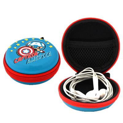 China Carrying Case Striping Soft Velvet Small Mini EVA Pouch Bag Full Color Printing Cute Cartoon Earphone Bag for sale