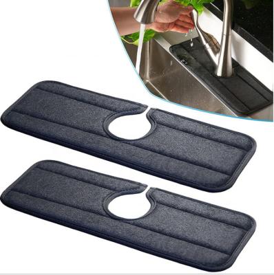 China Color Viable Black Faucet Absorbent Mat With Waterproof Microfiber Cloth Bottom Reusable Pads For Faucet for sale