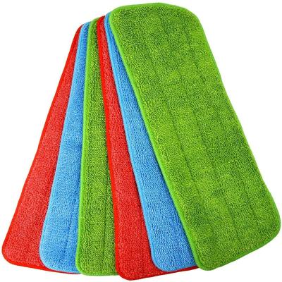 China Amazon Best Viable Selling Microfiber Flat Mop Head Washable Wet Dry Cleaning Spray Mop Pad for sale