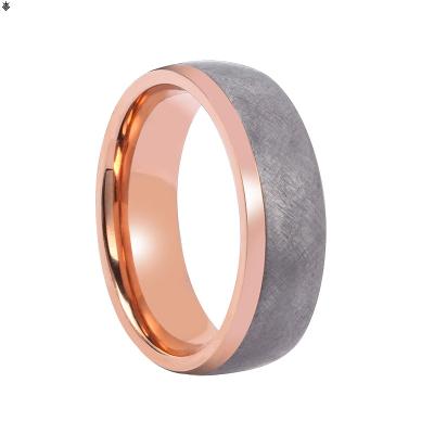 China New Arrivals CLASSIC Tantalum Jewelry Rose Gold Plated Tantalum Wedding Band Fashion 7mm Mixed Brushed Tantalum Rings for sale