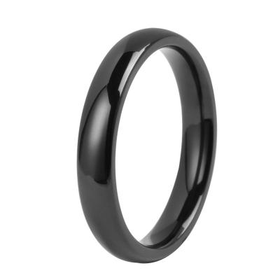 China Fashionable Custom Wholesale Design 4mm Simple Black 316L Stainless Steel Rings For Men for sale