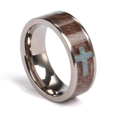 China Comfort has adapted OPALE Titian jewelry of rings of stainless steel alliance of wooden rings of 8.0mm for sale