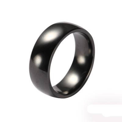 China CLASSIC Custom Rings Polished Brushed Black Titanium Jewelry Mens Ring for sale