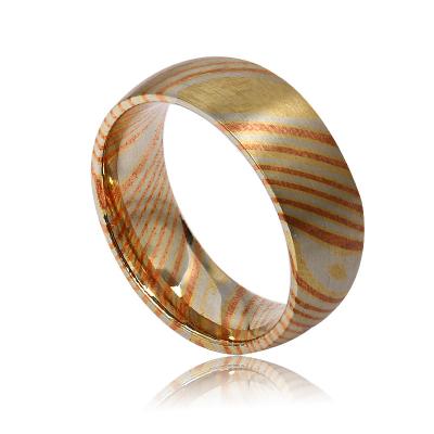 China Fashionable high polish brushed machine making ring damascus mokume gane rings for sale