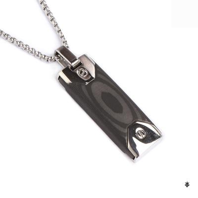 China Other Carbon Fiber Hip Hop Stainless Steel Jewelry Pendants Jewelry Men for sale