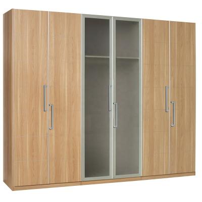 China Simple Assembly Wardrobe Cabinet 6 Door Wooden Wardrobes for sale