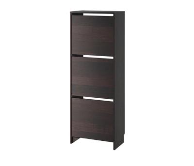 China (Other) Dark Brown Adjustable Shoe Cabinet with 3 Drawer Shoe Rack for sale