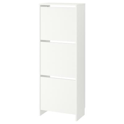 China (Other) Simple Design MFC Three Drawer Shoe Rack Adjustable Wooden White Cabinet With Doors for sale