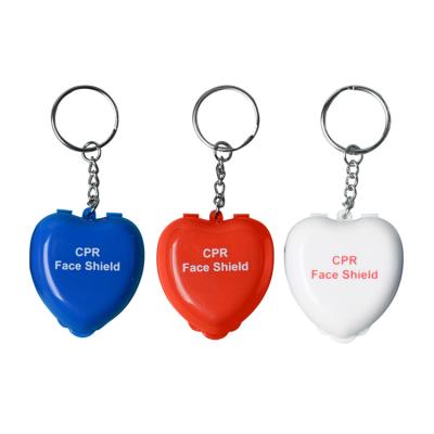 China Plastic CPR Face Shield Medical Equipment CPR Barrier Mask Breathing Key Chain for sale