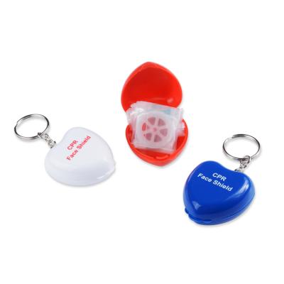 China Plastic Cheap Price Key Chain Disposable CPR Mask With Plastic Box For First Aid Training for sale