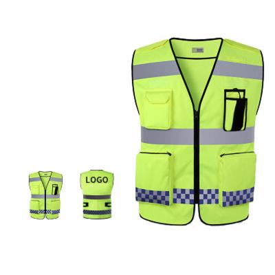 China Durable And Highly Reflective Clear EN471 Press ID Pocket Customizable Safety Vest for sale