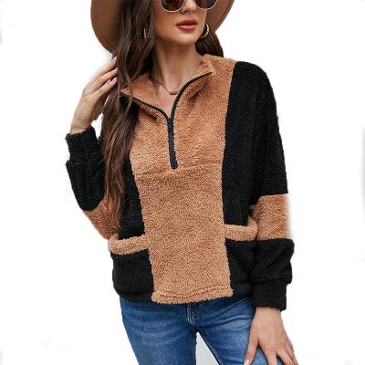 China New Sidiou Breathable Group Women Shear Jackets Coat Zipper Hoodie Thermal Ladies Sweater Patchwork Casual Sweatshirt for sale