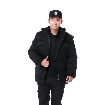 China Tactical Officer Security Uniform Keep Group Sidiou Security Overall Men Breathable Winter Warming Black Security Guard Work Jackets for sale