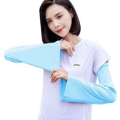 China Summer Breathable Anti-UV Sports Group Sidiou Loose Arm Covers Horn Ice Silk Sleeve UPF 50+ Cooling Breathable Cycling Sleeves for sale