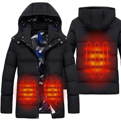 China Sidiou Smart USB QUICK DRY Group Heated Jacket For Winter Outdoor Windbreaker Down Cotton Jacket Hoodie Increasing Thermal Electric Heated Coat for sale