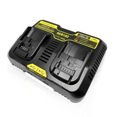 China Power Tool Battery Charger 20V Li-ion Battery Charger Universal 2 Plug Power Tool Battery Charger for DeWalt DCB102 10.8V 14.4V 18V for sale