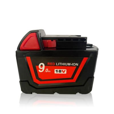 China M18 Power Tools 9.0Ah Li-ion Replacement Battery For Milwaukee 18V Cordless Battery 48-11-1820 48-11-1850 Milwaukee Power Tools Battery for sale