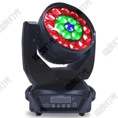 China Wedding Stage Factory Price Stage Lighting Mac Aura 19 Led Moving Head Light RGBW 4in1 LED 15W With Zoom Wash for sale