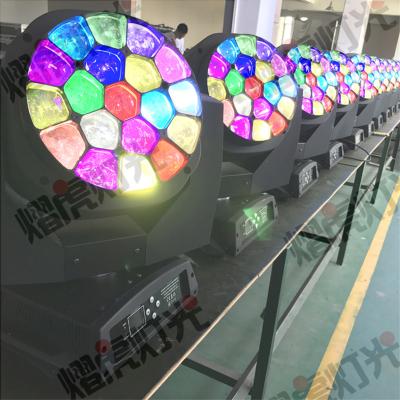 China Wedding Stage Light k10 Led Big Bee Eye Beam Wash RGBW 4in1 Led Moving Head 19pcs 15W Zoom Moving Head Light for sale