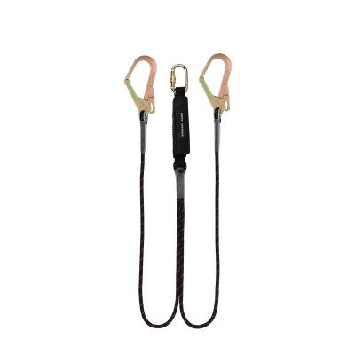 China Safety Devices HT-507Y CE Standard Double Hook Safety Polyester Webbing With Twin Lanyard Energy Absorber for sale