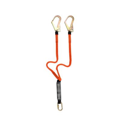 China HT-516YL Safety Devices CE High Quality Polyester Webbing Elastic Energy Absorber With Twin Elastic Lanyard For Fall Protection for sale