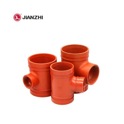 China Pipe lines connect JIANZHI FM high quality malleable iron pipe fittings for fire fighting system for sale