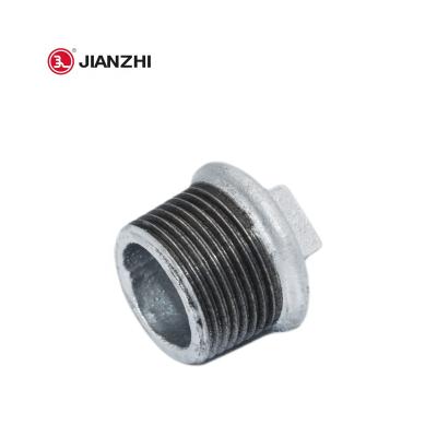 China JIANZHI Hot Selling Malleable Iron 186 Malleable Iron Pipe Fittings Plug Beaded Equal Or Reduction for sale